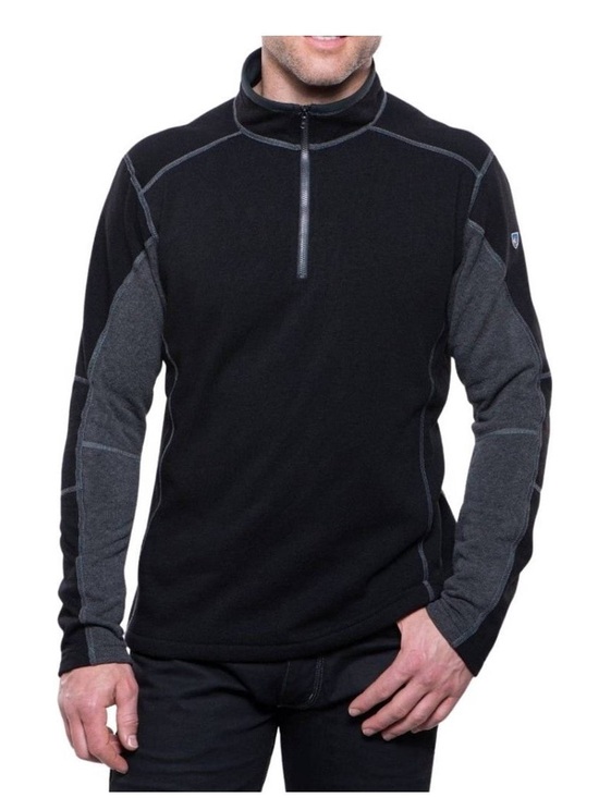 Kuhl Other - KUHL Kashmira Mens Large Black Charcoal Quarter Zip Fleece Pullover Sweater